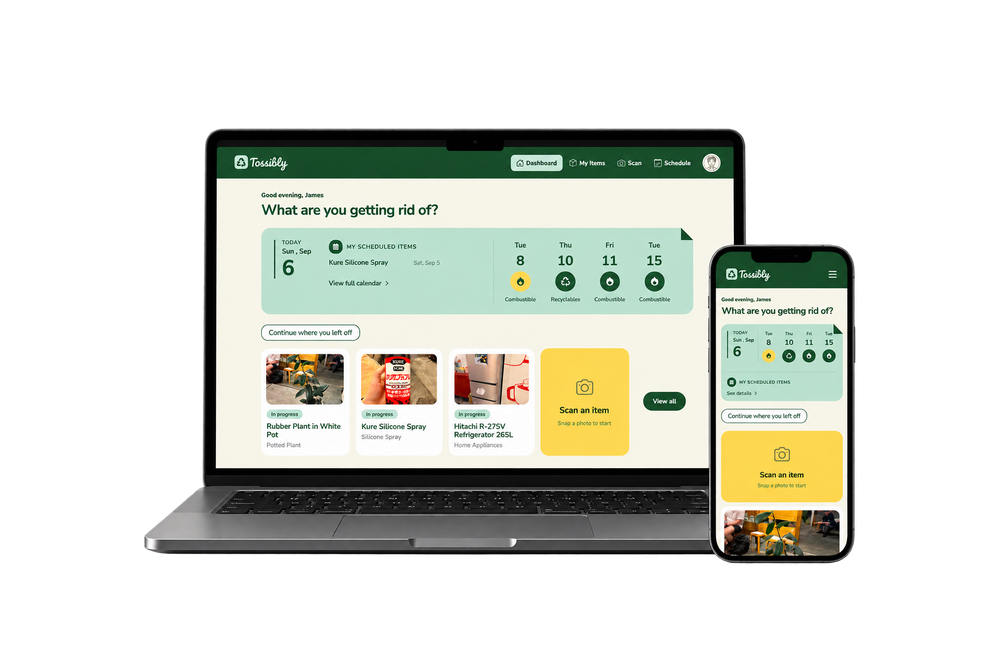 Tossibly website mockup